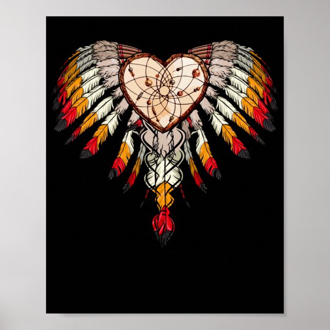 Awesome Native American Heart Poster (Front)