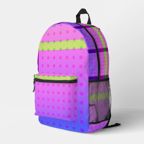 Awesome Neon 80s Polka Dot Fun Epic Printed Backpack