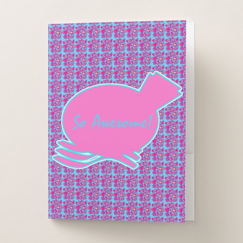 Awesome Neon Hot Pink Pattern Pocket Folder