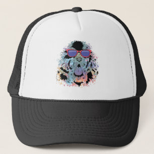 Awesome Newfoundland Dog Sunglasses Design Trucker Hat