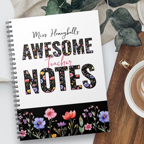Awesome Notes Pretty Wildflower Custom Notebook