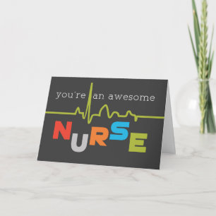 Awesome Nurse Appreciation on Nurses Day Letterpress Thank You Card