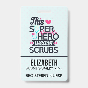 Awesome Nurse Superhero Saying Typography Badge