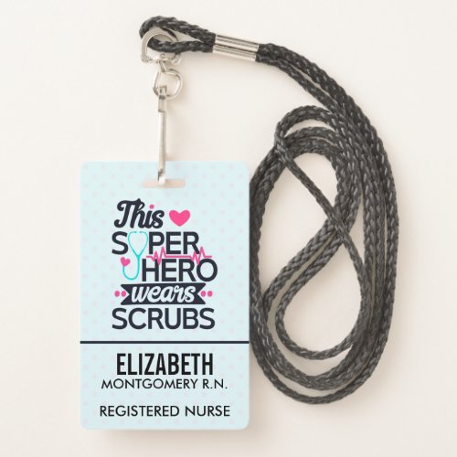 Awesome Nurse Superhero Saying Typography Badge