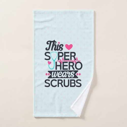 Awesome Nurse Superhero Saying Typography Bath Towel Set