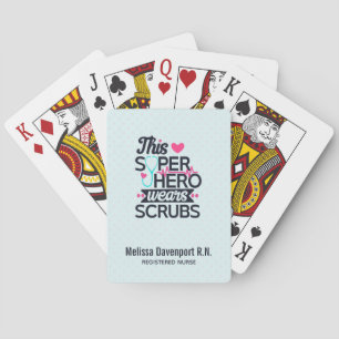 Awesome Nurse Superhero Saying Typography Poker Cards