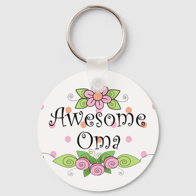 Awesome Oma T-Shirt Keychain (Front)