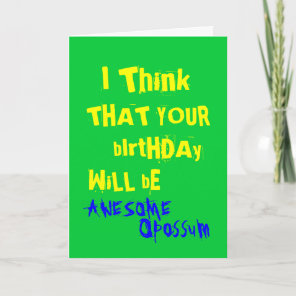 Awesome Opossum Birthday Card