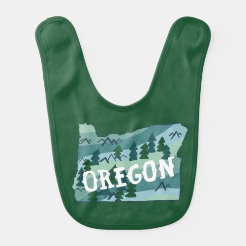 Awesome Oregon State Map Baby Bib
