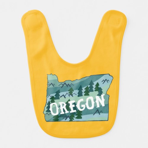 Awesome Oregon State Map Baby Bib