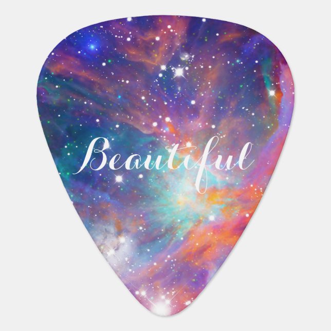 Awesome Orion nebula shining stars “Beautiful” Guitar Pick (Front)