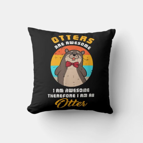 Awesome Otter Costume Cute Animal Zoo Halloween Throw Pillow