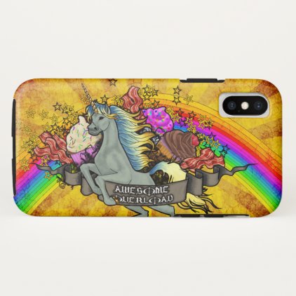 Awesome Overload Unicorn, Rainbow &amp; Bacon Tough iPhone X Case