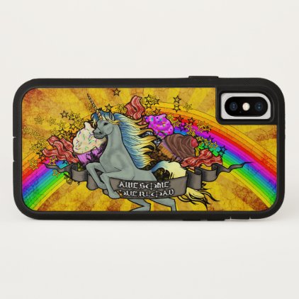Awesome Overload Unicorn, Rainbow &amp; Bacon Tough X iPhone X Case
