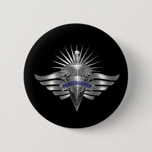 Awesome Paratrooper Custom Designed Wings Button