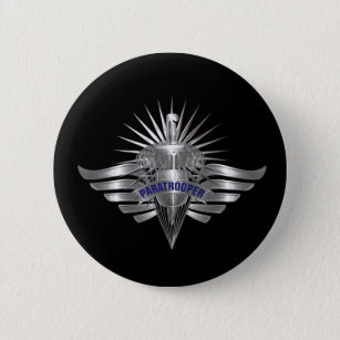 Awesome Paratrooper Custom Designed Wings Button