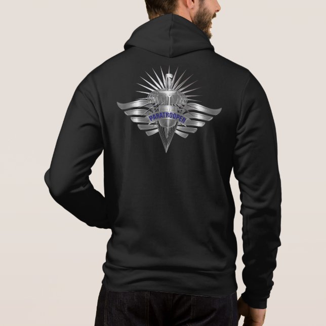 Awesome Paratrooper Custom Designed Wings Hoodie (Back)