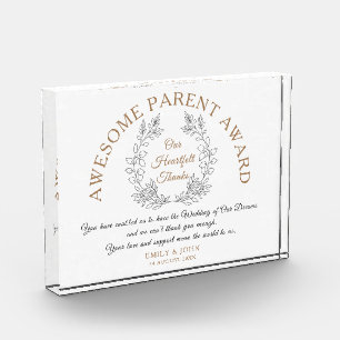 Awesome Parent Award Thank You from Bride & Groom Photo Block