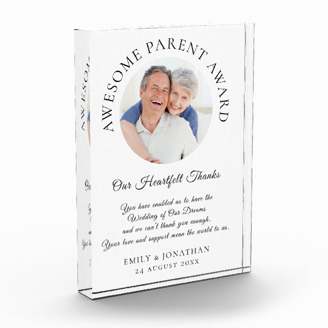 Awesome Parent Thanks From Newlyweds Wedding Photo Block (Left)