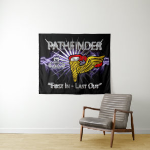Awesome Pathfinder Badge-First In Last Out Tapestry