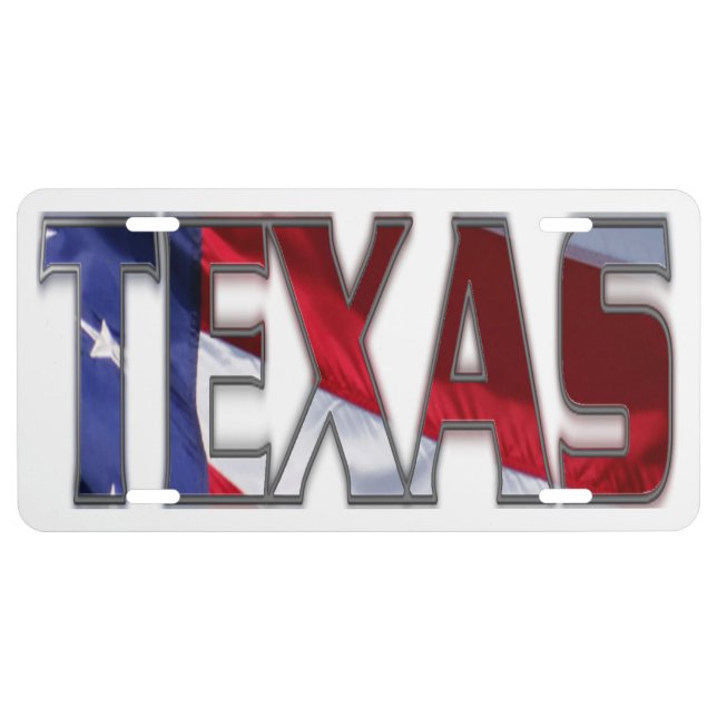 Awesome Patriotic Texas License Plate (Front)