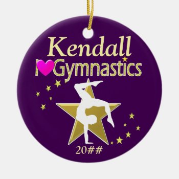 Awesome Personalized And Dated Gymnastics Ornament by MySportsStar at Zazzle