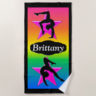 AWESOME PERSONALIZED GYMNASTICS BEACH TOWEL