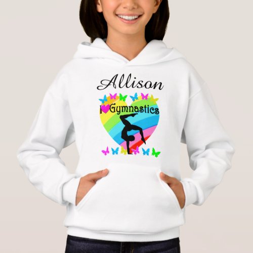 AWESOME PERSONALIZED I LOVE GYMNASTICS HOODIE