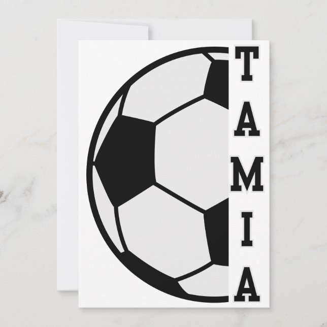 Awesome Personalized Name Soccer Ball Sports Invitation (Front)