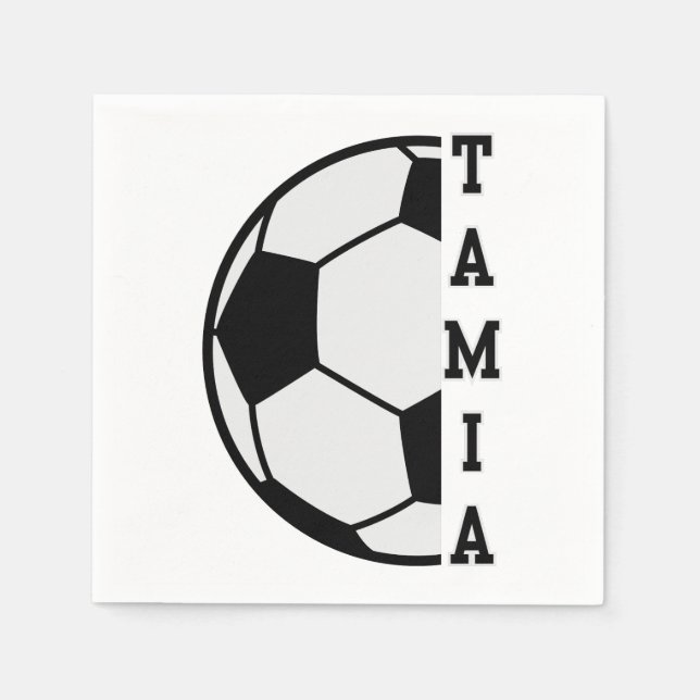 Awesome Personalized Name Soccer Ball Sports Napkins (Front)