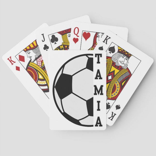 Awesome Personalized Name Soccer Ball Sports Poker Cards (Back)