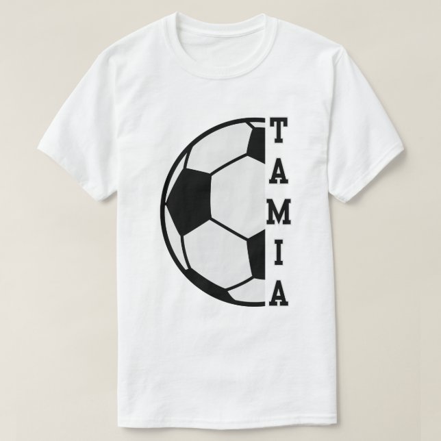 Awesome Personalized Name Soccer Ball Sports T-Shirt (Design Front)