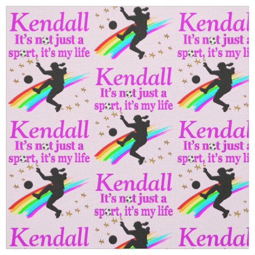 AWESOME PERSONALIZED SOCCER GIRL FABRIC