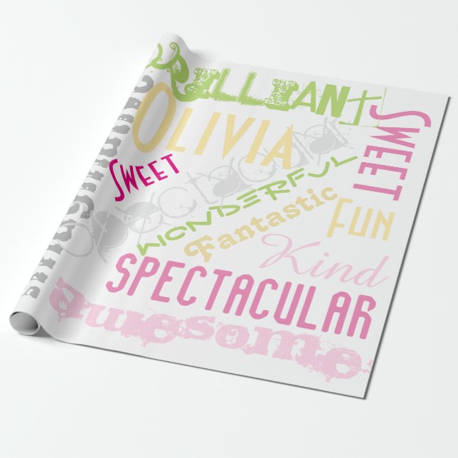 Awesome Personalized Soft Pastels Every Occasion Wrapping Paper (Unrolled)