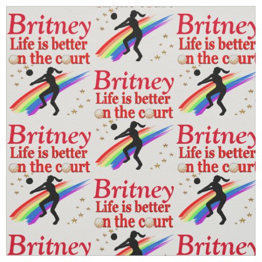 AWESOME PERSONALIZED VOLLEYBALL GIRL FABRIC
