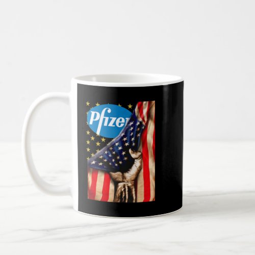 Awesome Pfizer Logo and America Flag Shirt Coffee Mug