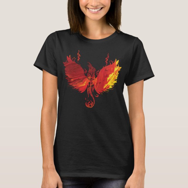 Awesome Phoenix Red Firebird Rising Funny Gift T-Shirt (Front)