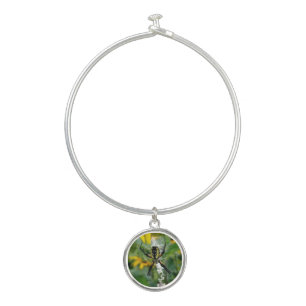 Awesome Photo Orb Spider in Web Bangle Bracelet
