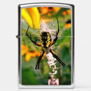 Awesome Photo Orb Spider in Web Zippo Lighter