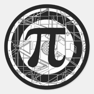 Awesome Pi Symbol Classic Round Sticker