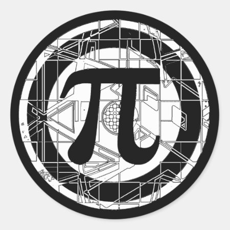 Awesome Pi Symbol Classic Round Sticker