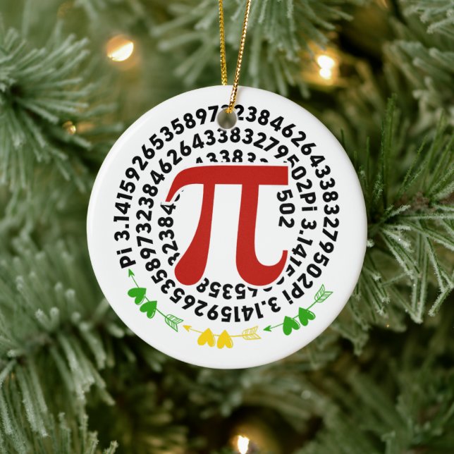 Awesome Pi Symbol Pi Day Math Teacher Ceramic Ornament (Tree)