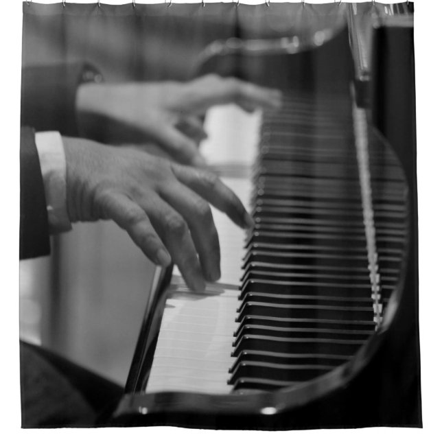 Awesome Piano Artwork Shower Curtain (Front)