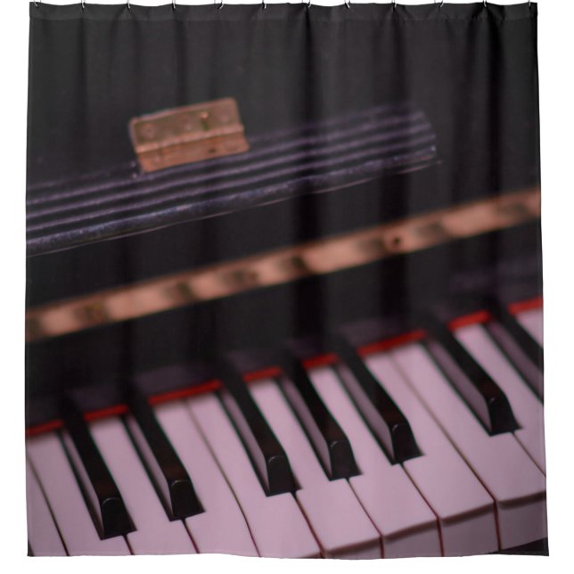 Awesome Piano Design Shower Curtain (Front)