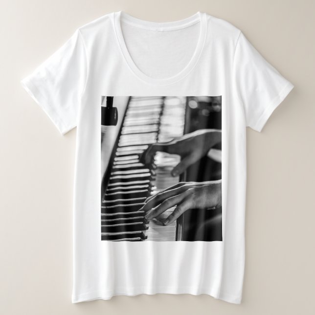 Awesome Piano Plus Size T-Shirt (Design Front)