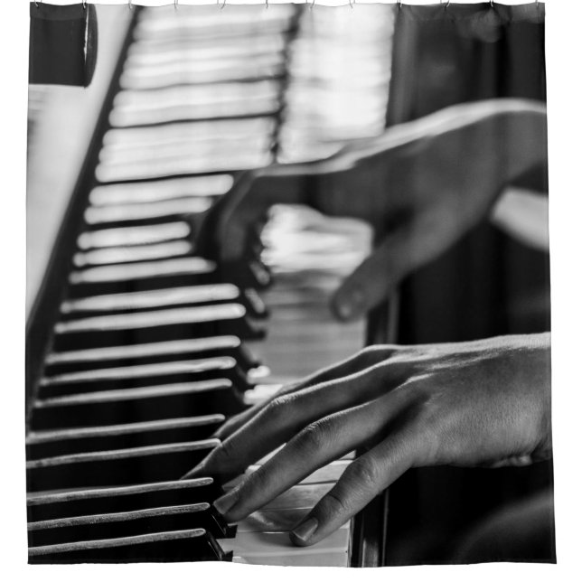 Awesome Piano Shower Curtain (Front)