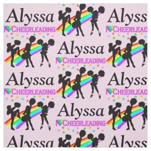 AWESOME PINK CHEERLEADER LOVE PERSONALIZED FABRIC