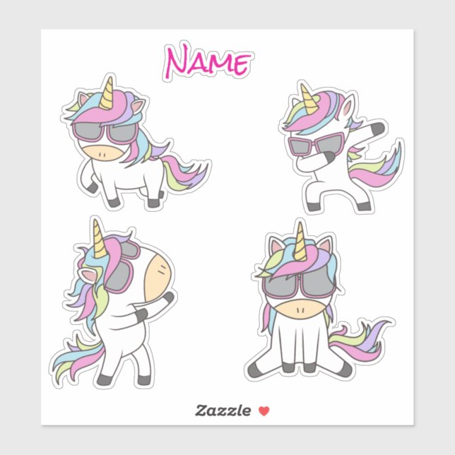 Awesome  Pink Cute Unicorns  Sticker (Sheet)