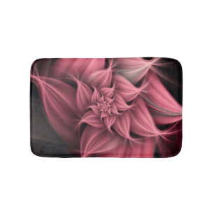 Awesome pink Flower Fractal Bath Mat