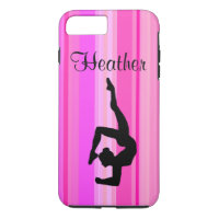 AWESOME PINK PERSONALIZED GYMNASTICS PHONE CASE